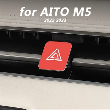 על AITO M5 EV 2022 2023 המכונית עיצוב פנים אביזרים, ציוד shift לחצן תיקונים, מתכת פאייטים