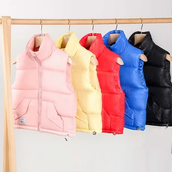2023 חם אפודות עבור בנות בנים מוצק בקפוצ 'ון קנדי ColorsVest אופנה הלבשה עליונה בגדי ילדים מכותנה הז' קט