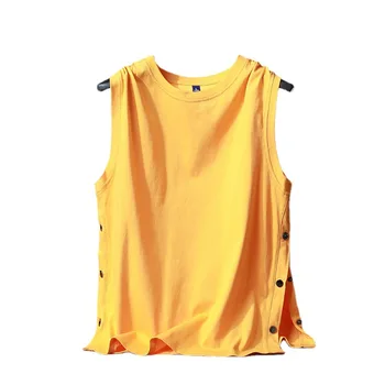 חולצת גברים ללא שרוולים חולצת קיץ טהור כותנה דק מותג האופנה טורי כדורסל אמריקאי ספורט מתוקה