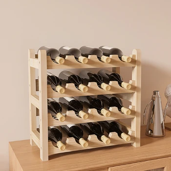 מודרני מעץ מלא יין ארונות אחסון מדף בר רהיטים שולחן העבודה הביתי קישוט תצוגת מדפים פשוטים בר בר קטן הקבינט