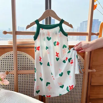 פעוטות, ילדים תינוקות בנות דייזי להחליק שמלה פרחוני שמלת החוף Nightdressclothes שמלת ילדה