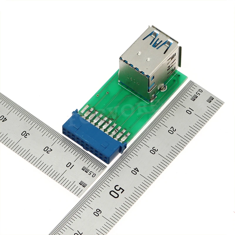 קומותיים USB 3.0 Hub 19pin כותרת כפולה של USB3.0 נקבה נמל ממיר כרטיס3